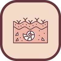Fossil Line filled sliped Icon vector