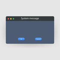 System error vector icon failure pc interface. Error message computer window alert popup