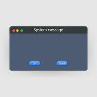 System error vector icon failure pc interface. Error message computer window alert popup