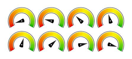 Credit score speedometer set on white background. Vector illustration