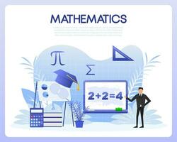 Mathematical theory formulas. Math school subject. Learning mathematics, idea. vector