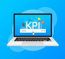 plano icono con kpi para márketing diseño. financiero inversión. negocio datos análisis vector