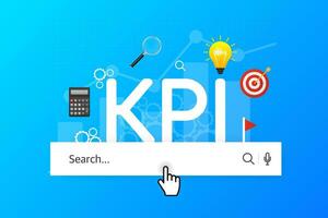 Flat icon with kpi for marketing design. Financial investment. Business data analysis vector