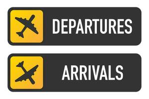 Information panel on the direction of arrivals and departures at airports on a white background. vector