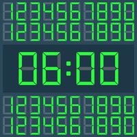 Green Vector Clock Digital numbers on a dark display.