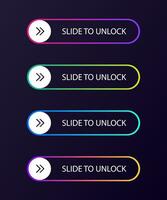 Slide to unlock in flat and gradient color vector