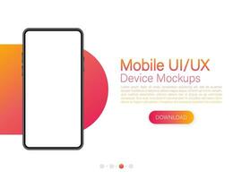 Icon with mobile ui and ux design on red background for web design. App interface template. vector
