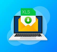 XLS file icon. Spreadsheet document type. Modern flat design graphic illustration. Vector XLS icon