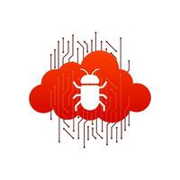 Virus cloud. Searching virus. Microbe icon. Cyber secure vector