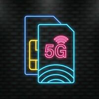 5G Sim Card. 5G technology background vector