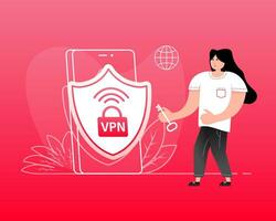 Vpn people, great design for any purposes. Data protection, internet security concept vector