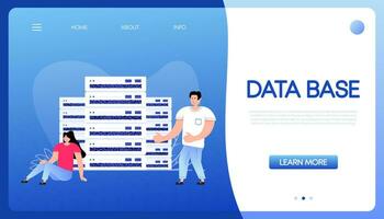 Data base people, great design for any purposes. Cloud technology. Digital bank vector
