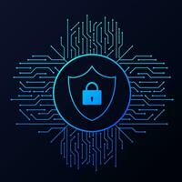 Abstract banner. Cyber security in 3d style. Communication technology. Database system vector