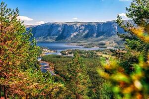 The scenic photograph captures the stunning beauty of the mountains during the day photo