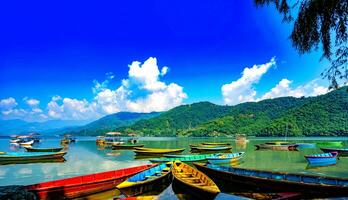 Discover the beauty of mountainous lake with a boat ride and indulge in an adventurous landscape photo