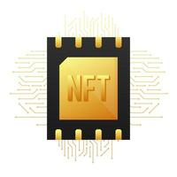 Icon with nft card. Non fungible token nft. Credit card. Bitcoin currency vector