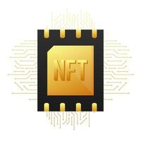 Icon with nft card. Non fungible token nft. Credit card. Bitcoin currency vector