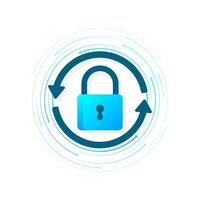 Cyber security concept. Padlock, lock. Privacy concept. Flat button. Digital background vector