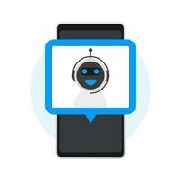 Chatbot icon concept, chat bot or chatterbot. Robot Virtual Assistance Of Website Or Mobile Applications vector