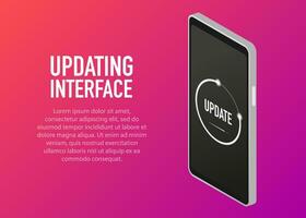 System software update concept. Loading process in smart phone screen. Vector illustration.