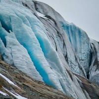 Winter mountains landscape frozen peak glacier photo