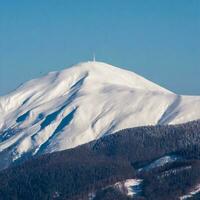 Winter mountains landscape frozen peak glacier photo