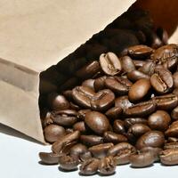 Brown Roasted Coffee Beans Closeup photo