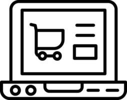 icono de vector de compras en línea