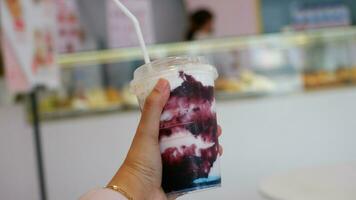 Blueberry Drink and Cinamon Roll Chocolate cake, Cake or Dessert on the table sweet food photo