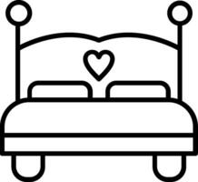 icono de vector de cama doble