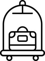 Luggage Cart Vector Icon