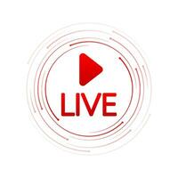 Live icon, great design for any purposes. Live stream sign. Digital background. Vector illustration.