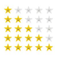 conjunto de estrellas clasificación. cliente revisión con oro estrella icono. vector ilustración.