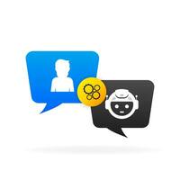 Chatbot icon concept, chat bot or chatterbot. Robot Virtual Assistance Of Website Or Mobile Applications. Vector illustration