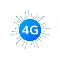 Flat icon with 4g for web design. Modern technologies. Vector illustration.