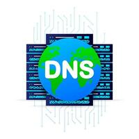 DNS icon on white background. Isolated vector illustration. Cyber security concept