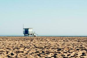 Lifeguard Hut on Santa Monica Beach California photo