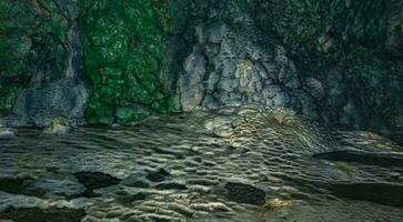 extraño espeleotremas en un subterráneo cueva, subterráneo paisaje foto