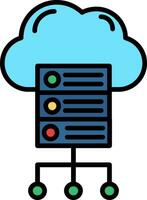 icono de vector de servidor de nube