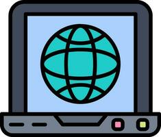 Laptop Internet Vector Icon