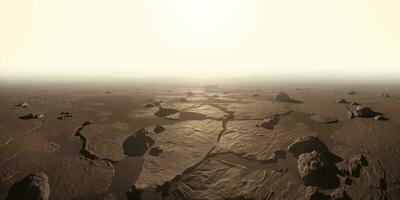 AI generated realistic landscape of the planet Venus as viewed from the surface photo