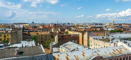 panoramic view of the city roofs in the historical center of Saint Petersburg photo