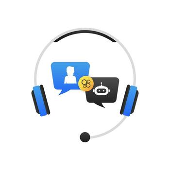 Chatbot icon concept, chat bot or chatterbot. Robot Virtual Assistance Of Website Or Mobile Applications. Vector illustration