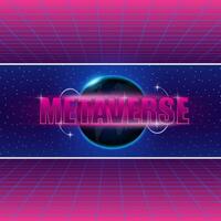 Metaverse technology concept. Digital space. Virtual reality. 3d vector. World map. vector