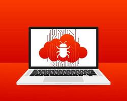 Virus cloud. Searching virus. Microbe icon. Cyber secure vector