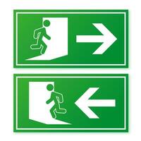 Exit sign. Emergency fire exit sign. Vector illustration.