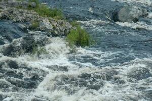 turbulent stream in the river rapids photo