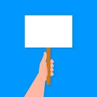 Empty placard hand, great design for any purposes. Background vector illustration. Web design.