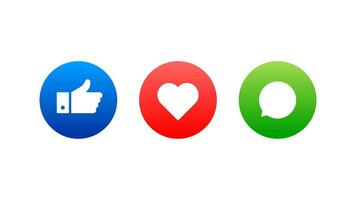 Flat like comment for web background design. Social media like heart icon. Comment sign symbol. Vector illustration.