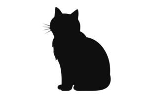 An Exotic Shorthair Cat black Silhouette Vector free